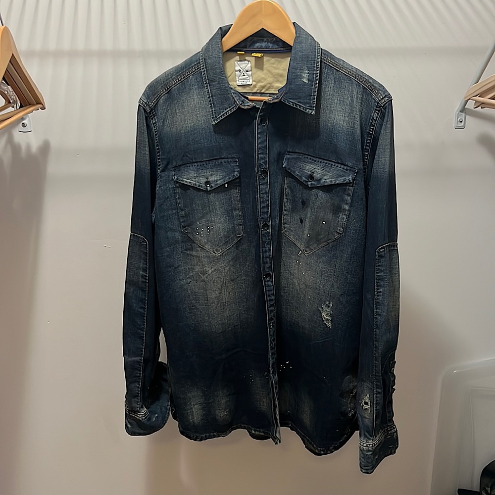 MENS G-STAR RAW ESSENTIAL DENIM BUTTON UP
